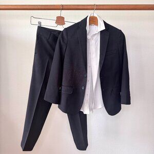 Calvin Klein Boys Black Suit Set 3 Piece Formal Outfit + Dress Shirt Sz 8 | Wedd